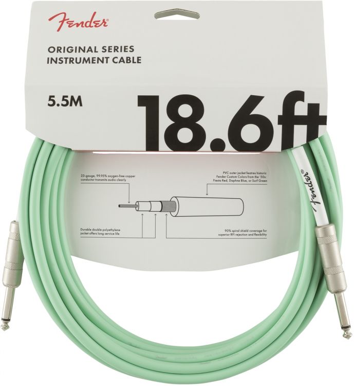 Fender Original Instrument Cable Surf Green 5.5 Metre Kablo