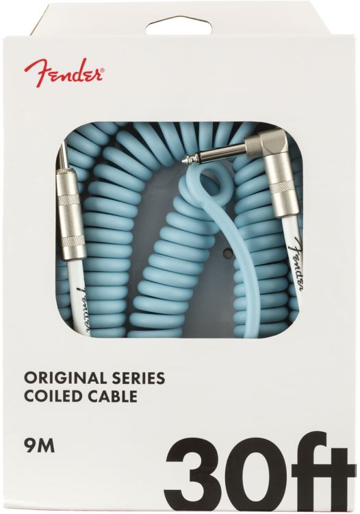 Fender Original Coil Cable Düz/L Uç 9 Metre Daphne Blue Kablo