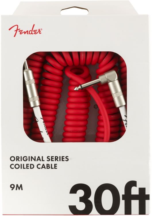 Fender Original Coil Düz/L Uç 9 Metre Fiesta Red Kablo