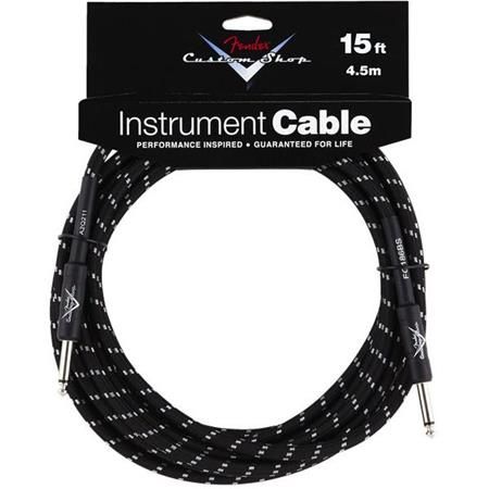 Fender 15 inç Custom Shop Performance Series Cable Black Tweed Enstrüman Kablosu