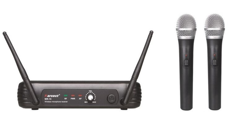 KARSECT KRU WR-9D/1515 795,996-768,625 Çift El UHF Telsiz Mikrofon