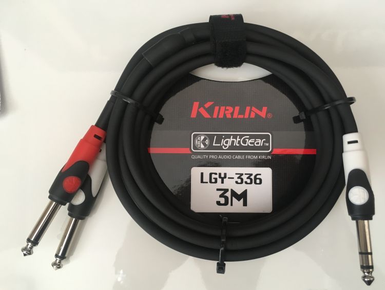 KIRLIN LGY-336-3M-BK 1/4 TRS - 2X 1/4 MONO