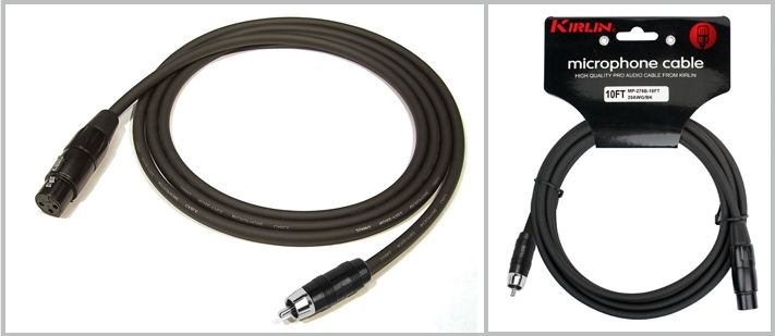 KIRLIN MP-276B-3M-BK XLR-RCA 3 Metre Kablo