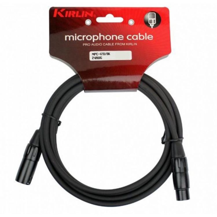 KIRLIN MP-470 3M BK CS-6 24AWG, OFC XLR M - XLR F