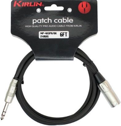 KIRLIN MP-483PR-3M-BK 3 Metre XLR-TRS Stereo Kablo