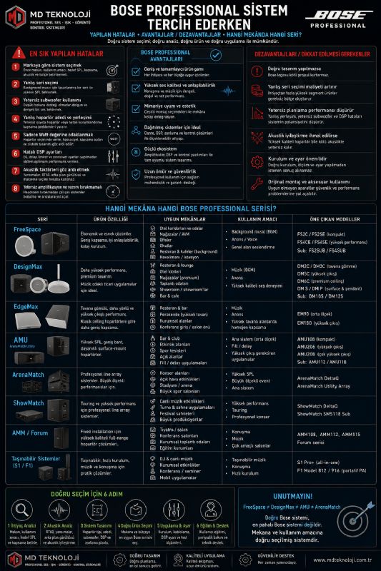 Bose Professional sistem tercih ederken yapılan hatalar / avantajları-dezavantajları / hangi mekânda hangi seri