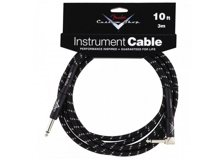 Fender 10 inç Custom Shop Performance Series Cable Angled Black Tweed Enstrüman Kablosu