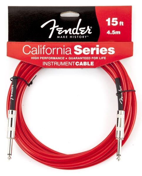 Fender 15 inç California Instrument Cable Candy Apple Red Enstrüman Kablosu