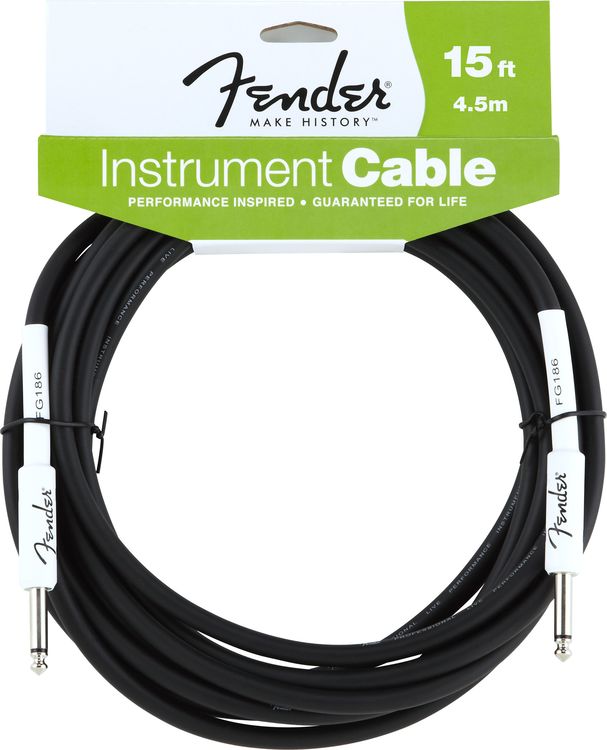 Fender 15 inç Performance Series Instrument Cable Black Enstrüman Kablosu