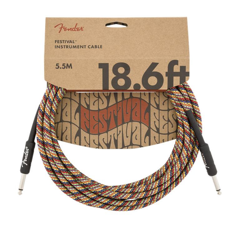 Fender 18.6 inç Festival Pure Hemp Rainbow Enstrüman Kablosu