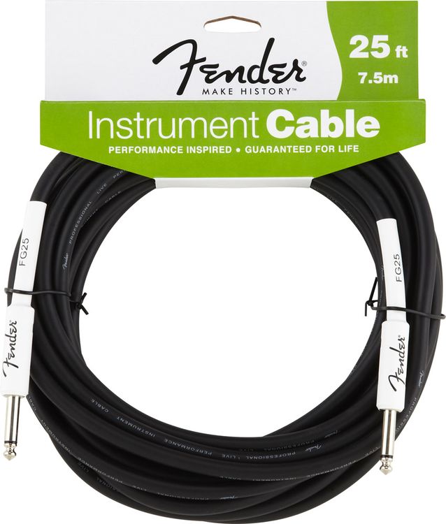 Fender 25 inç Performance Series Instrument Cable Black Cables Enstrüman Kablosu