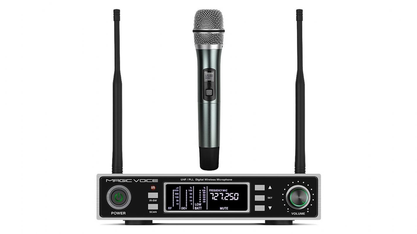 MV-1100E Çift Tunerli Kablosuz 1 El Telsiz UHF Mikrofon