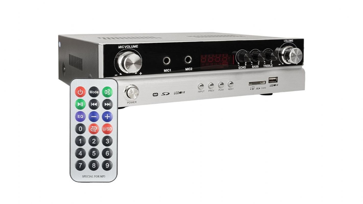 MV-22561 2x50 Watt USB/SD/BT/UK 2 Bölgeli 4 Hoparlör Çıkışlı Trafosuz Amfi