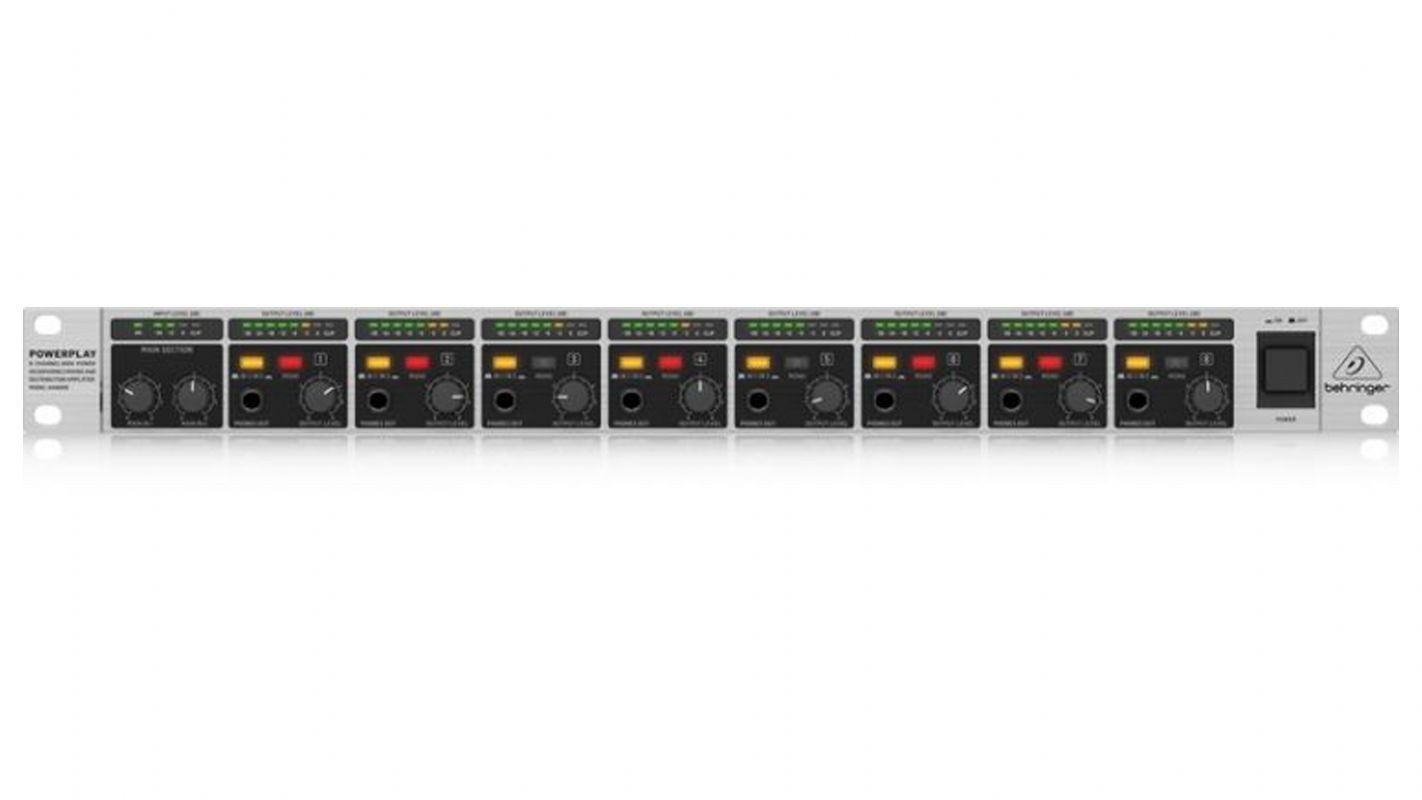 POWERPLAY HA8000 V2 8-Kanal Yüksek Çıkışlı Kulaklık Mix ve Dağıtım Amfisi