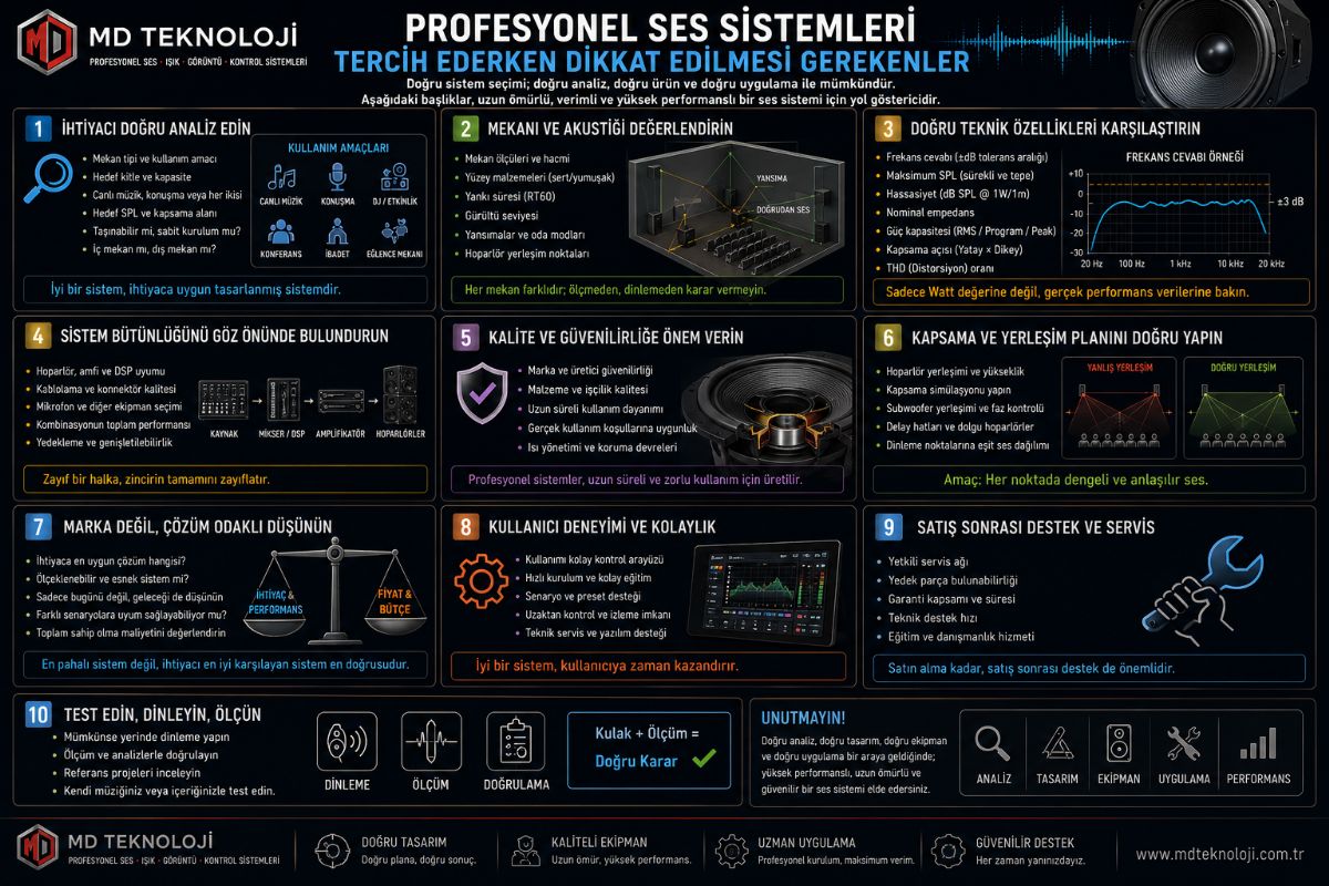 Profesyonel ses sistemleri tercih ederken dikkat edilmesi gerekenler