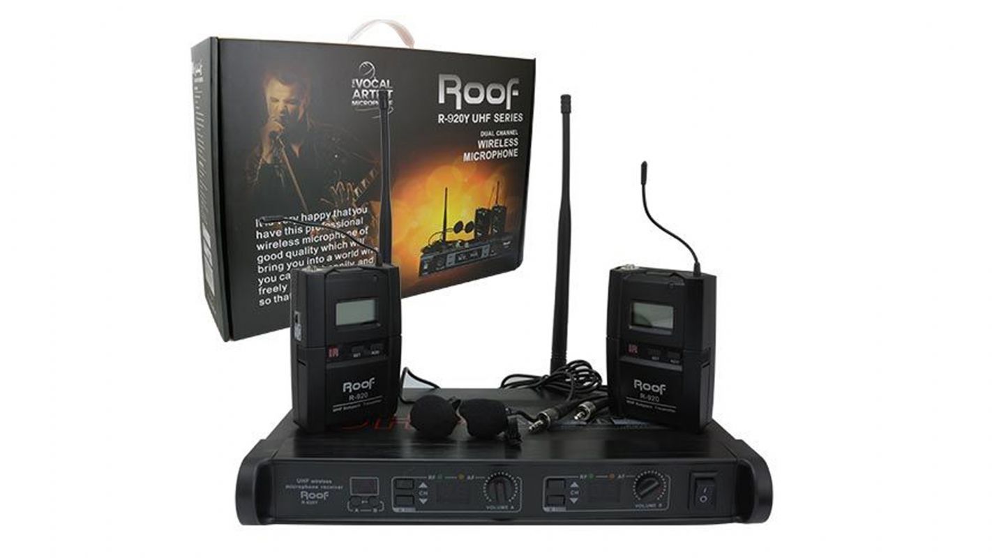 R-920 2 Yaka 2 Kanal UHF Telsiz Mikrofon